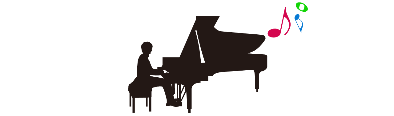 オフィスイノウエミュージックのロゴ・ピアノのイラスト